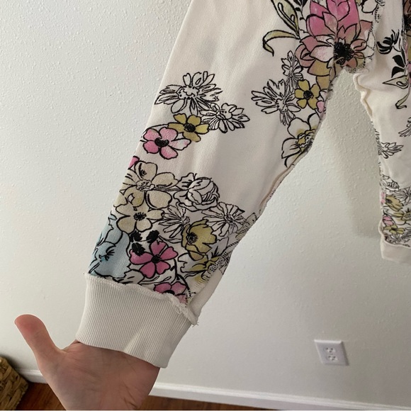 Free People Floral Off-the-Shoulder Sweater - Cream and Multicolor - Picture 5 of 11